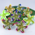 Hand Colorful Artificial Frangipani Flowe with Shell Pearl